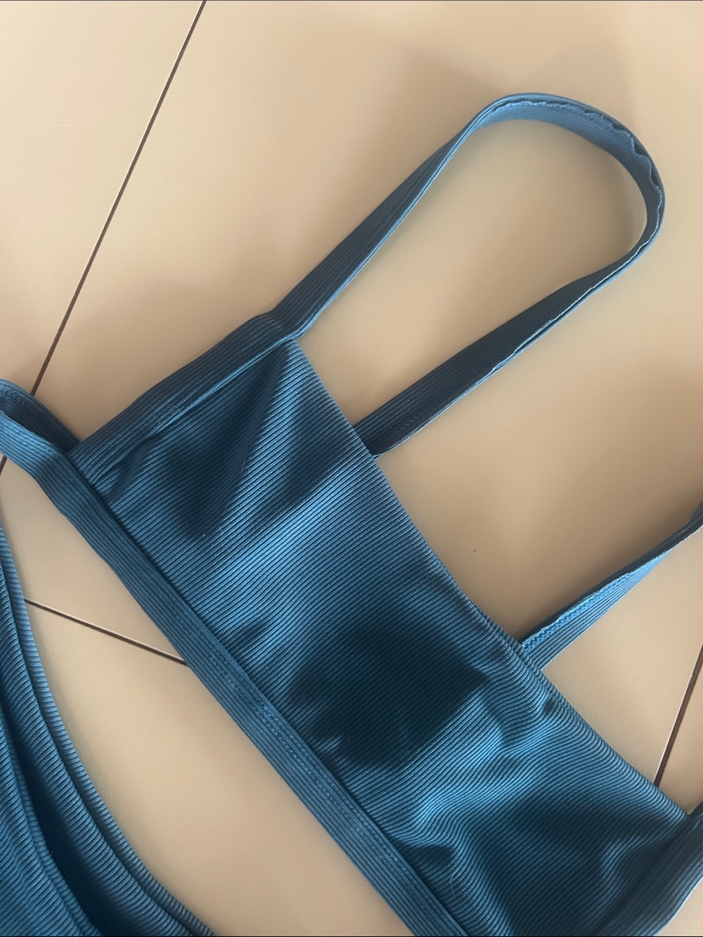 Teal Ribbed Bikini Set - Picture 3 of 5
